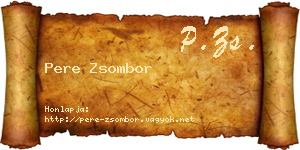 Pere Zsombor névjegykártya